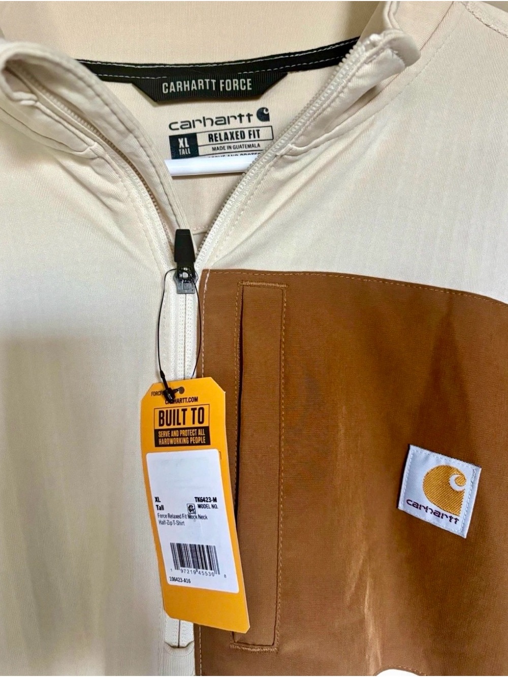 Force1 Carhartt Two-Tone Tan and Cream Lightweight Shirt Jacket